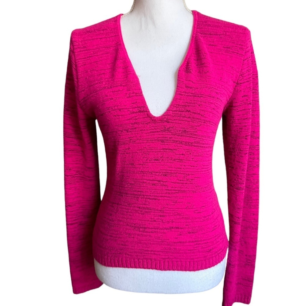 Steve Madden Pink V-neck Long Sleeve Sweater Size Small